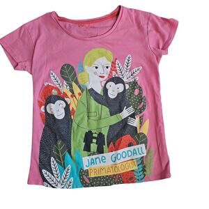 Girls pink Jane Goodall Tshirt Size Small